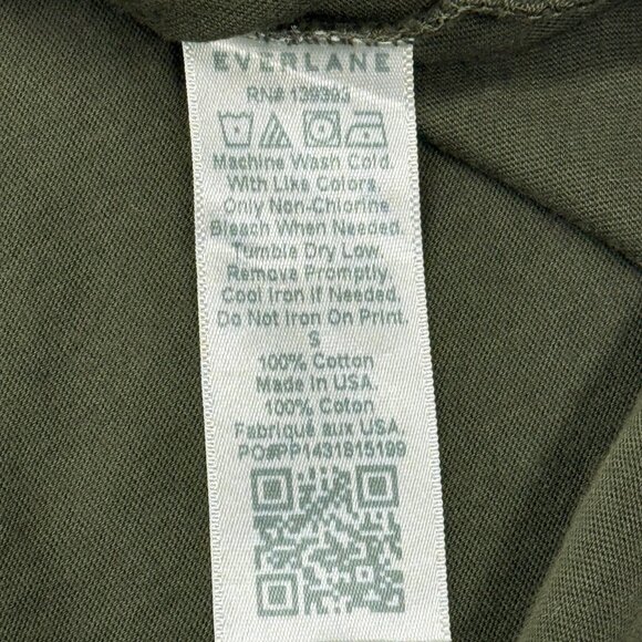 Everlane Uniform T-Shirt Mens Small Green Cotton Crewneck USA Made Short Sleeve - Picture 3 of 4